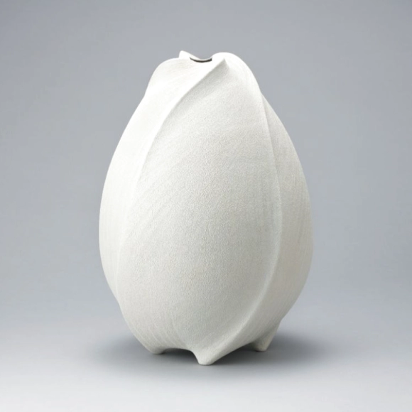 Jar with White Slip and Color Slip Decoration