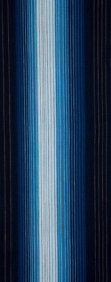 Hand-spun Kokura Weave Obi Sash "Bright Blue Star"