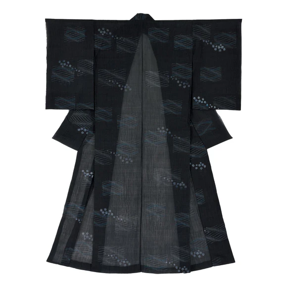 Linen Crepe Kimono "Sea Foam – Blooming in the Sea –"