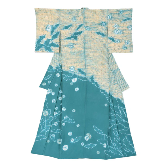 Tie-dyed Kimono "Flowers in the Wind"