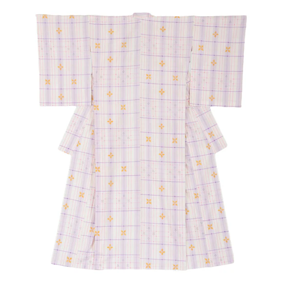Kimono of Tsumugi with Kasuri "Sparkling"
