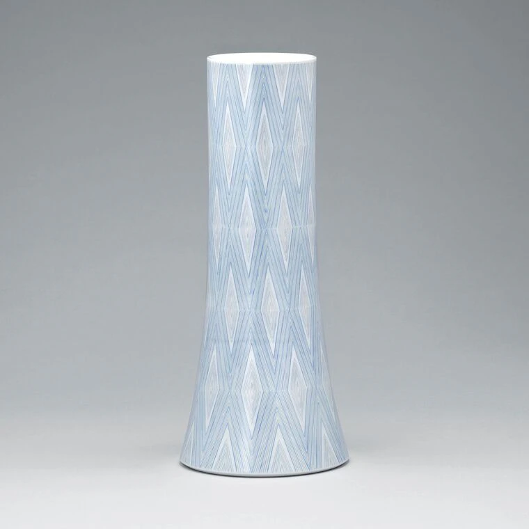 photo Flower Vase with Polychrome Inlay