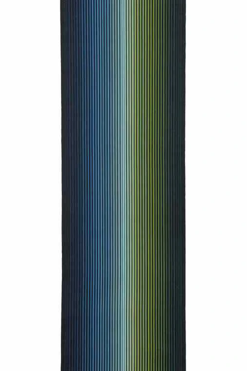 photo 小倉縞木綿帯「藍翠邂逅」