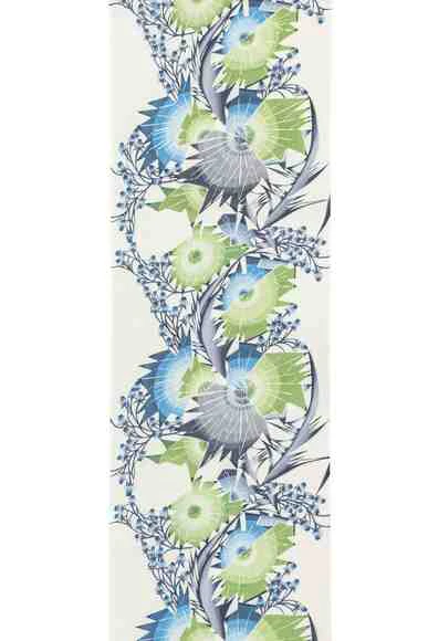 Obi Sash with Design in Stencil Resist Picture Dyeing 