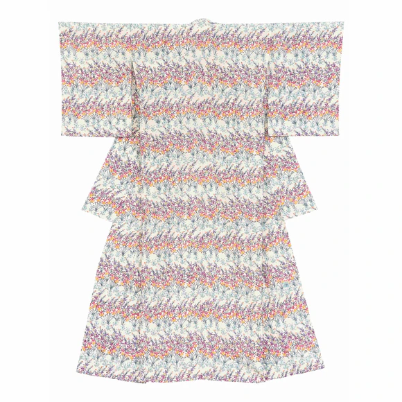 Kimono with Design in Stencil Resist Picture Dyeing 