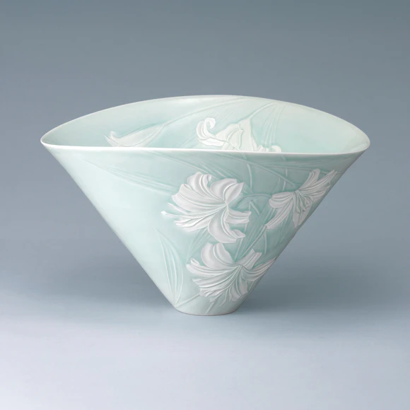 月下美人陰刻鉢(川崎 精一)｜ギャラリージャパン