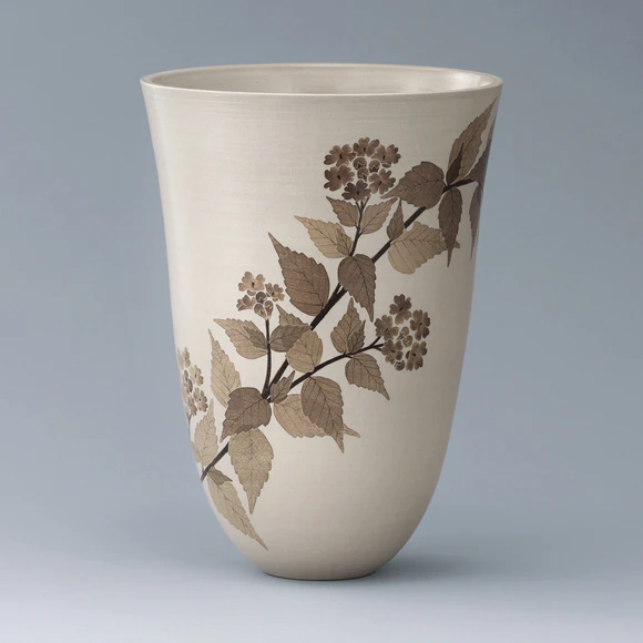 和紙染萩文絵皿(勝田 文博)｜ギャラリージャパン