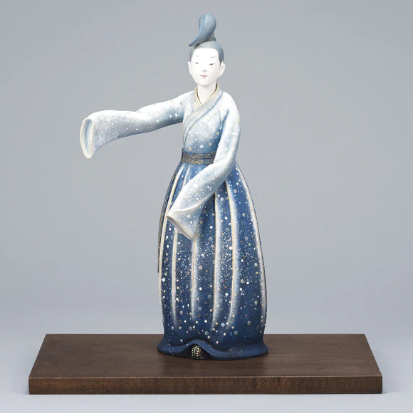 Ceramic Sculpture with Polychromy "Waterfall"
