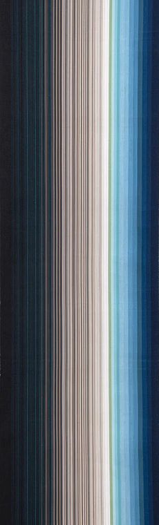 photo Obi Sash of Kokura Weave Cotton Cloth with Stripes "Morning on the Shore"