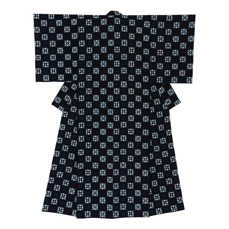 photo Kimono of Kurume Kasuri "Flower"