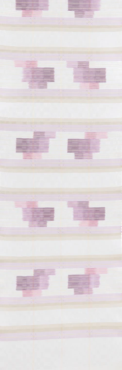 photo Ichimatsu Ro Gauze Obi Sash with Hanaori Pattern "Purple Scent"