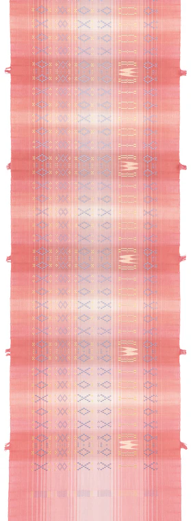 photo Chibana Hana-ori Obi Sash "Madder Red Sky"