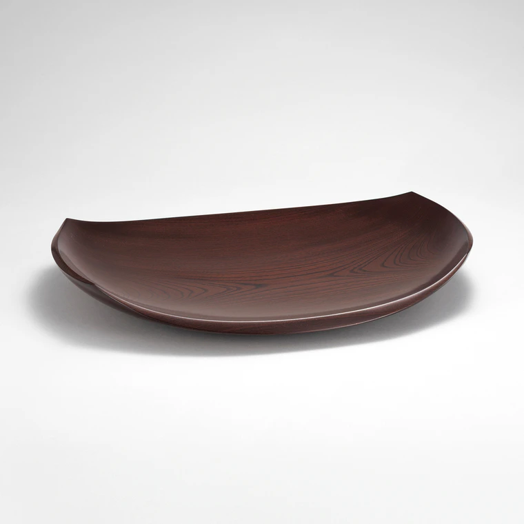photo Zelkova Wood Serving Dish "Yu" (Leisurely Grace)