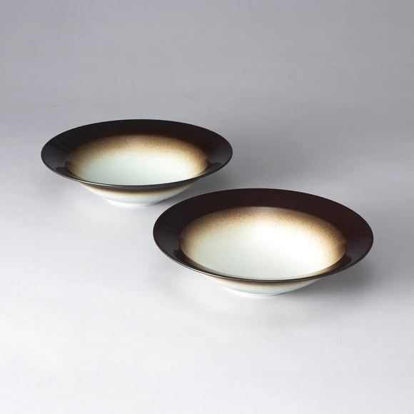 Black Colored Porcelain Plate in Kakewake Style