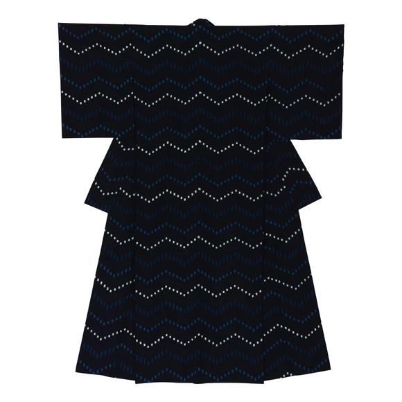 Cotton Kimono of Kasuri "Yamabuki (Japanese Rose)"