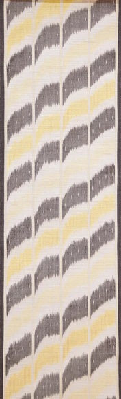 Mosa-ori Kasuri Obi Sash "Consecutive Moons"