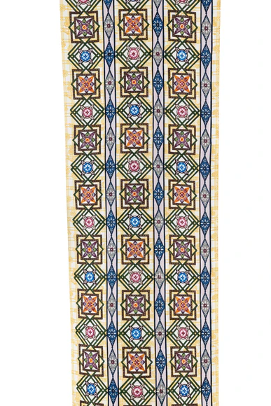 Cloth for Kimono with Design in Bingata "Early Summer Flowers - Oboro Pattern"