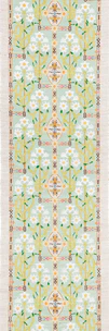 Obi Sash with Design in Stencil Resist Picture Dyeing "Drawn to the Daffodils"