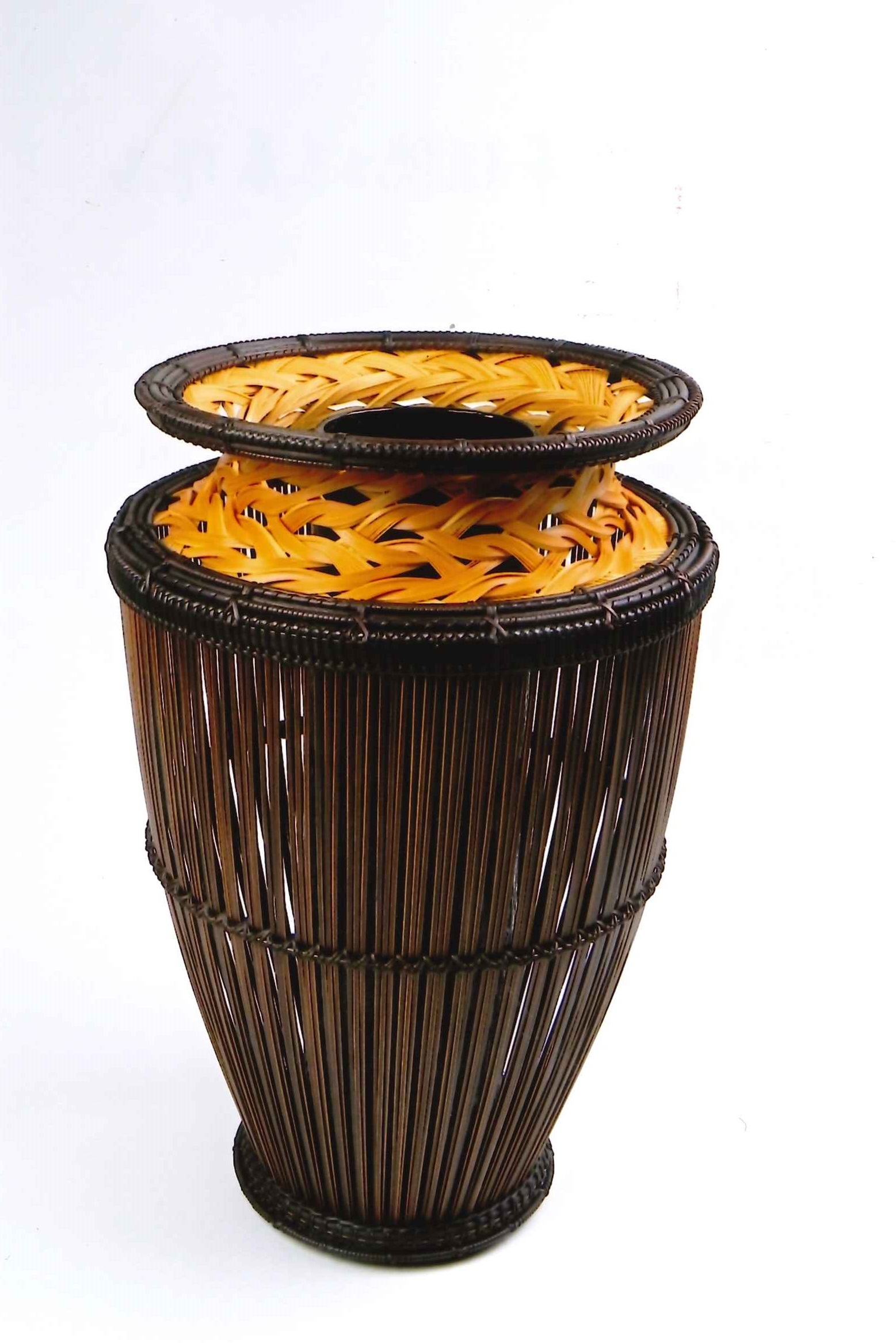 photo Kushime Weave Flower Basket with Bundle Weave Design
