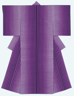 写真：貝紫染紬織着物「臨」