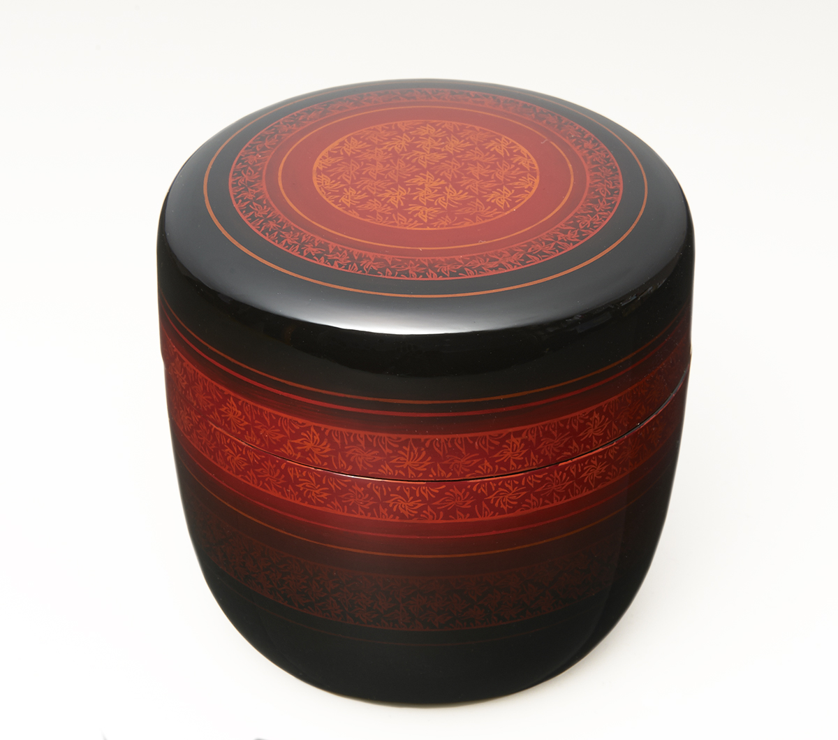 photo Tea Caddy with Design in Kinma "Spinning Top"