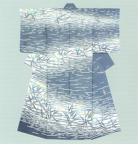 photo Formal Kimono with Design in Rice Paste Resist Sekidashi Yūzen Dyeing "Reflection of Light"
