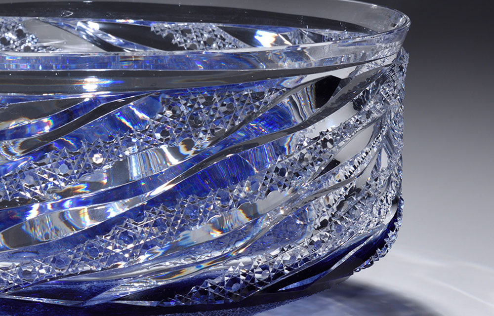 photo “Prussian blue” Cut glass bowl
