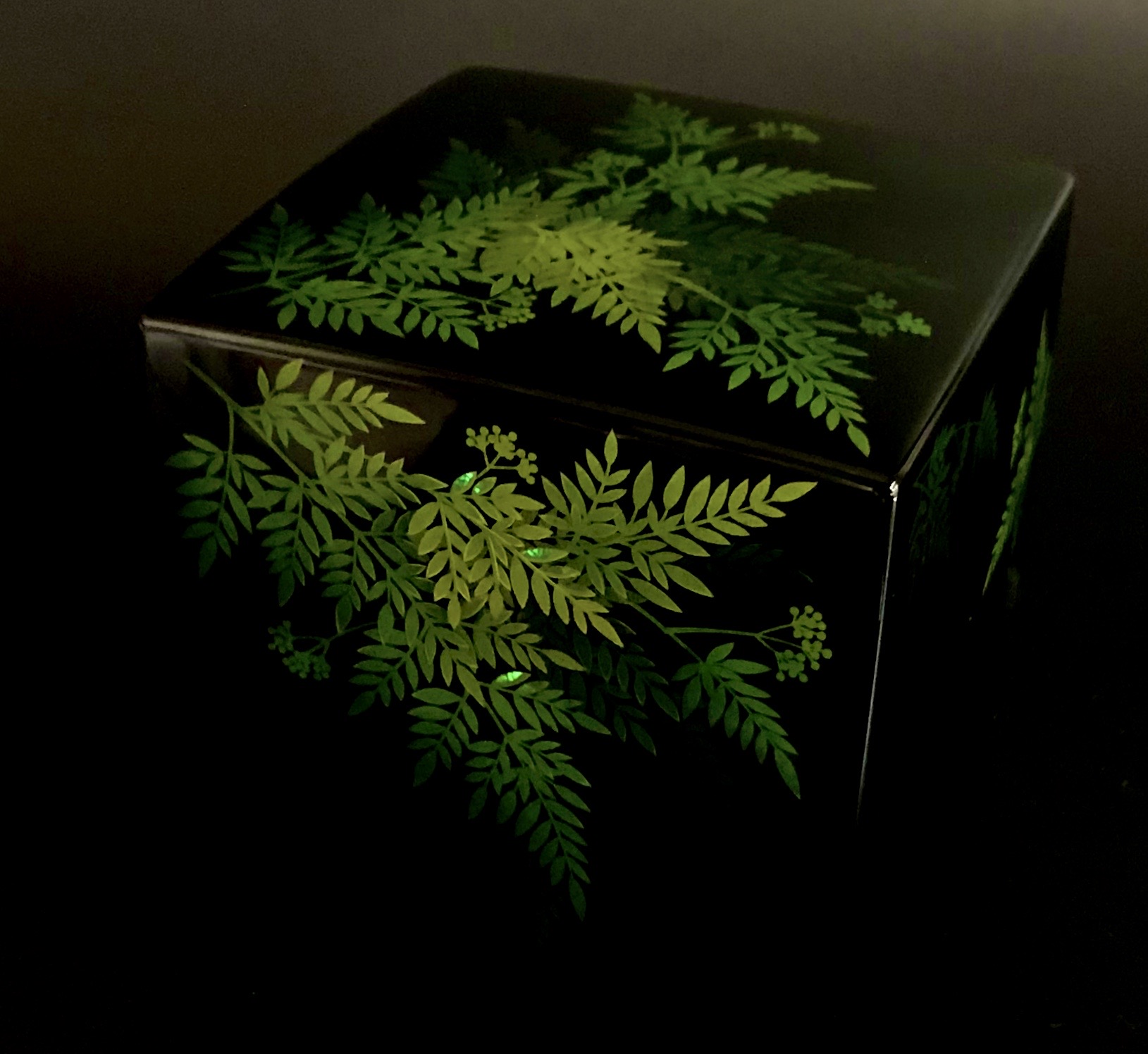 photo Small box of rantai with design in zonsei. “Young green leaves”