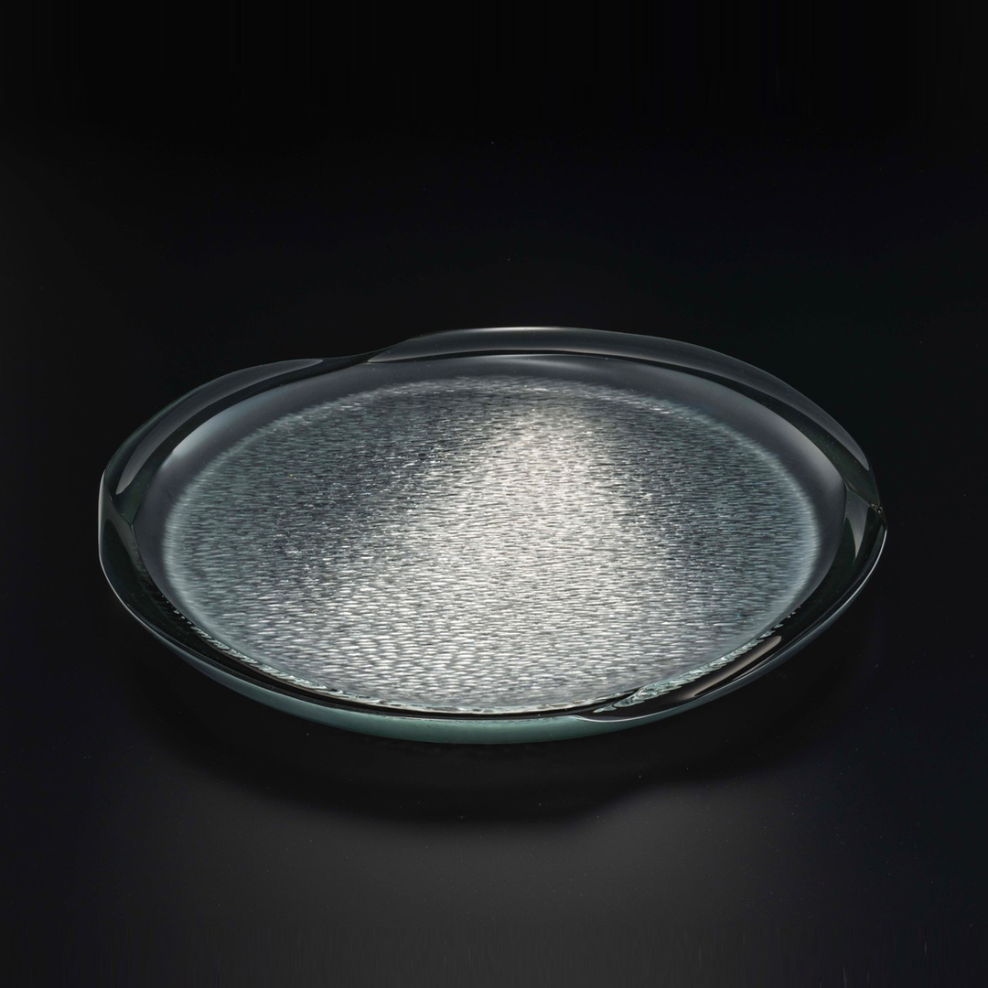 photo Laminated bowl with platinum and engraved decoration. “Under the moon”
