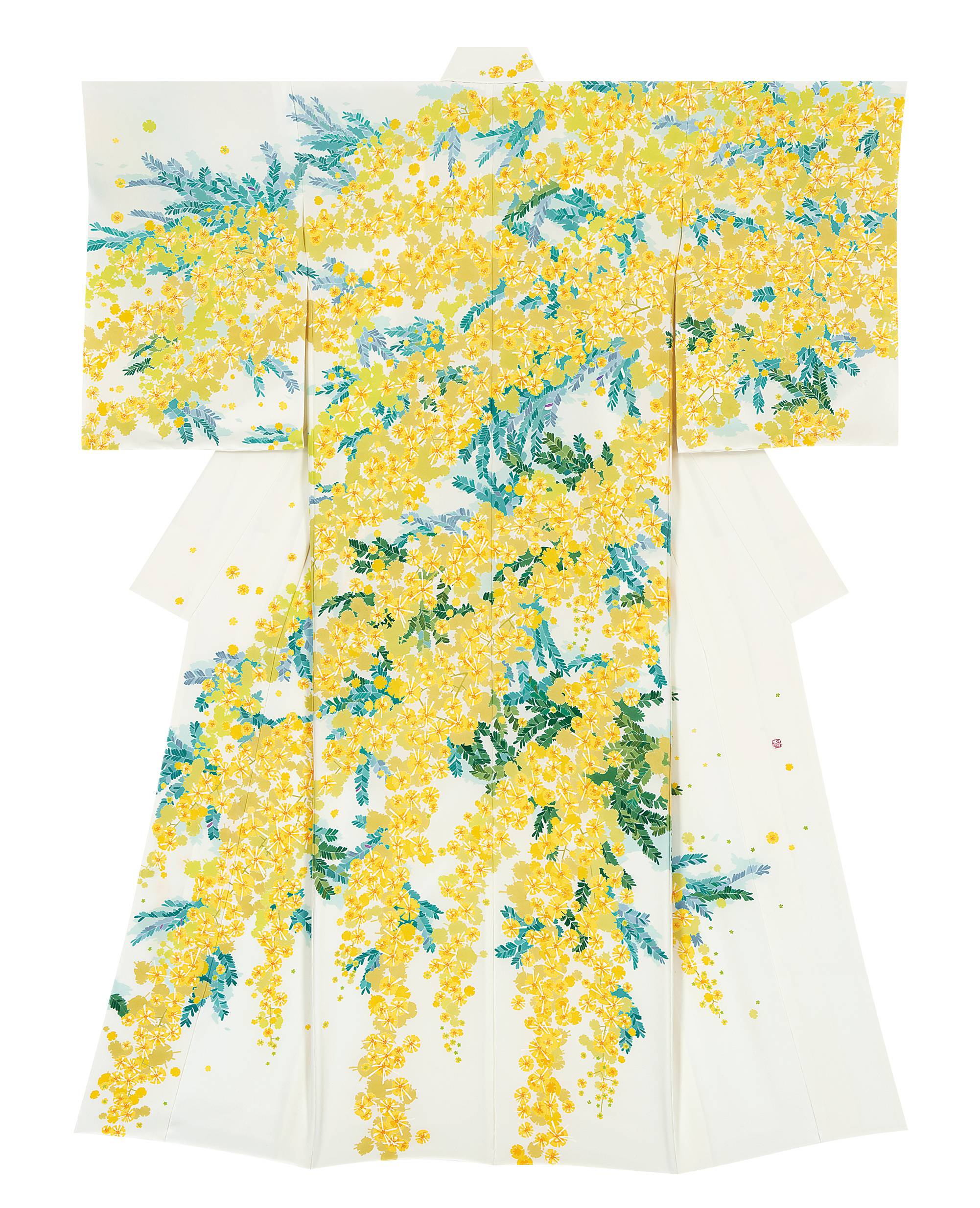 photo Formal Kimono with Design in Yūzen Dyeing "Spring Sunshine"